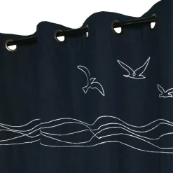 STOF Rideau coton (140 x 260 cm) Bordemer Bleu marine Sale