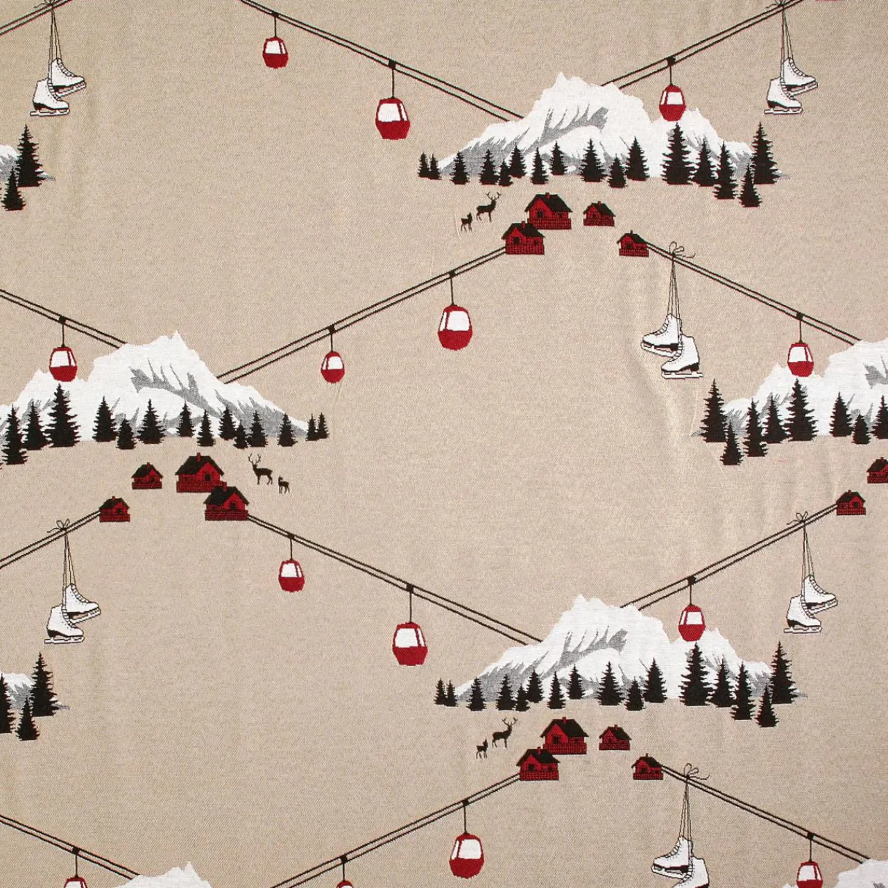 LINDER Rideau coton (140 x 260 cm) Chamonix Rouge Clearance