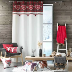 DOUCEUR D'INTERIEUR Rideau coton (140 x 240 cm) Heidi Rouge Discount