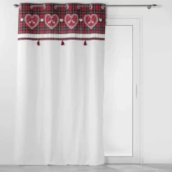 DOUCEUR D'INTERIEUR Rideau coton (140 x 240 cm) Heidi Rouge Discount
