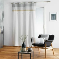 douceur d'intu017drieur Rideau coton (140 x 240 cm) Iliade Blanc Clearance