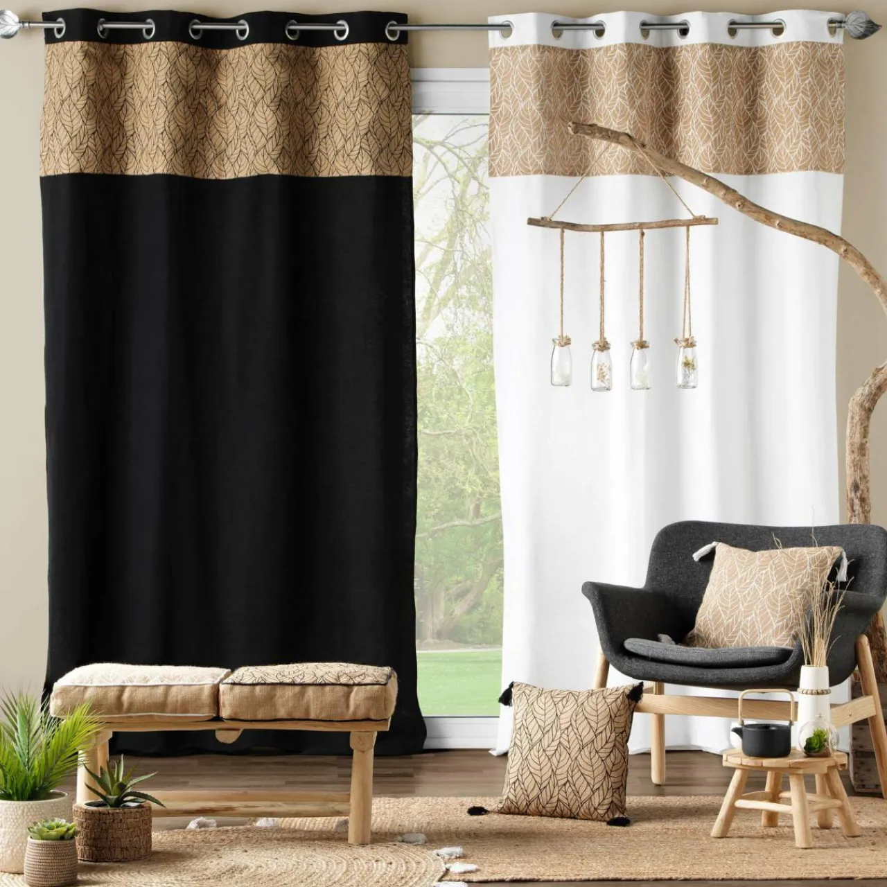 DOUCEUR D'INTERIEUR Rideau coton (140 x 240 cm) Kalinda Blanc Best