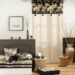 DOUCEUR D'INTERIEUR Rideau coton (140 x 240 cm) Karaba Noir Best