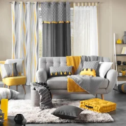 DOUCEUR D'INTERIEUR Rideau coton (140 x 240 cm) Neo Casa Gris Clearance