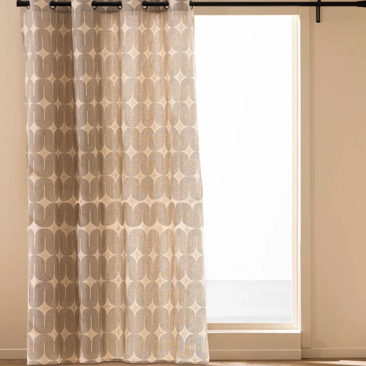 douceur d'intu017drieur Rideau coton (140 x 280 cm) Ondine Noir Hot