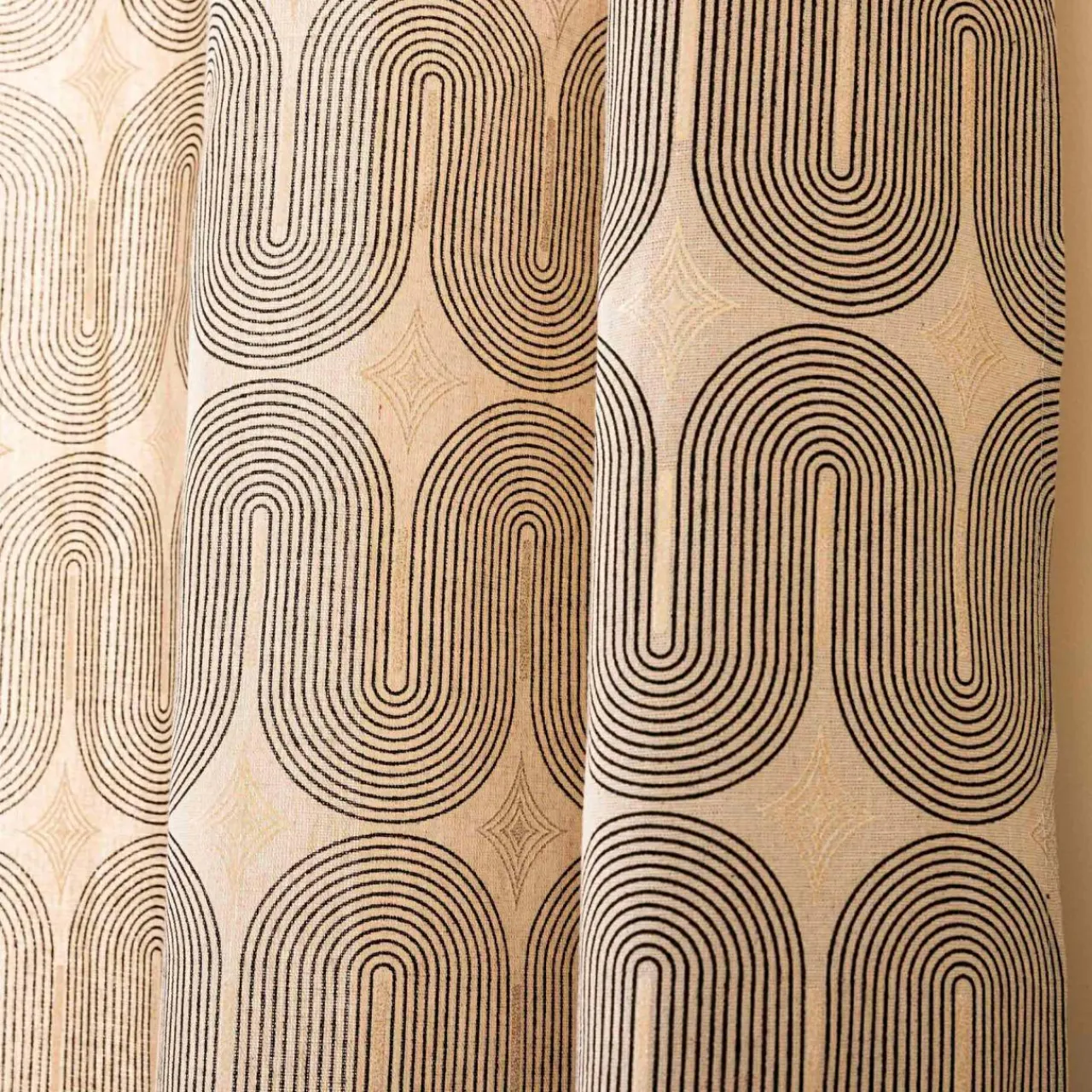 douceur d'intu017drieur Rideau coton (140 x 240 cm) Ondine Noir Clearance