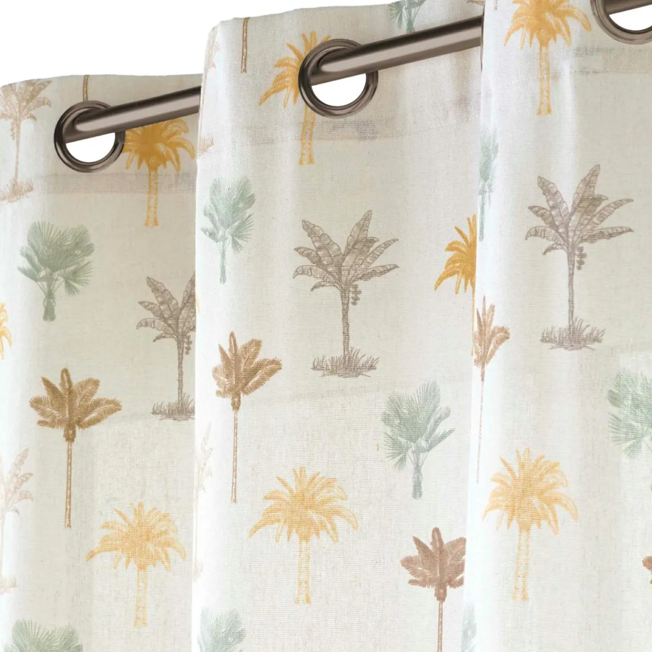 douceur d'intu017drieur Rideau coton (140 x 280 cm) Palmelia Beige