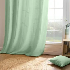 EMINZA Rideau coton (140 x 260 cm) Pixel Vert menthe Discount