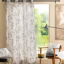 douceur d'intu017drieur Rideau coton (140 x 280 cm) Roseris Gris Online