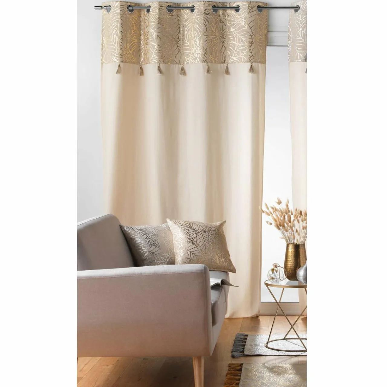 DOUCEUR D'INTERIEUR Rideau coton (140 x 240 cm) Solea Or Online