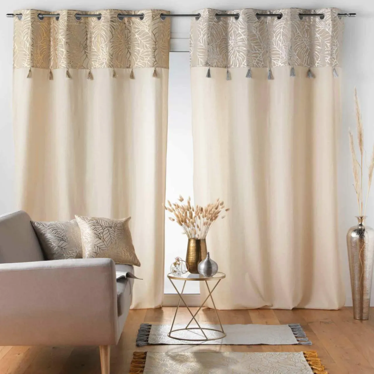 DOUCEUR D'INTERIEUR Rideau coton (140 x 240 cm) Solea Or Online