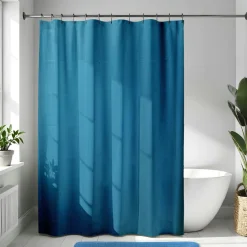 TENDANCE Rideau de douche à anneaux (180 x 200 cm) Diamants Bleu canard Clearance