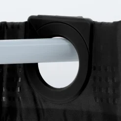 TENDANCE Rideau de douche avec œillets integrés (180 x 200 cm) Carrés Noir