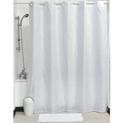 TENDANCE Rideau de douche avec œillets integrés (180 x 200 cm) Carrés Blanc Outlet
