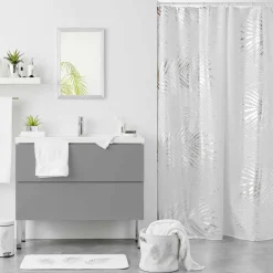 DOUCEUR D'INTERIEUR Rideau de douche (200 cm) Orbella et argent Blanc Online