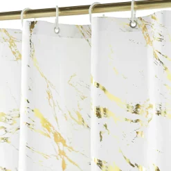 douceur d'intu017drieur Rideau de douche effet marbre (180 x 200 cm) Aquamarbre Blanc Outlet