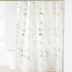 douceur d'intu017drieur Rideau de douche effet marbre (180 x 200 cm) Aquamarbre Blanc Outlet