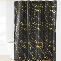 douceur d'intu017drieur Rideau de douche effet marbre (180 x 200 cm) Aquamarbre Noir Hot