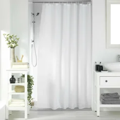 douceur d'intu017drieur Rideau de douche effet tissé à anneaux (180 x 200 cm) Quartz Blanc Sale