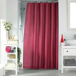 douceur d'intu017drieur Rideau de douche effet tissé à anneaux (180 x 200 cm) Quartz framboise Rose Hot