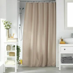 douceur d'intu017drieur Rideau de douche effet tissé à anneaux (180 x 200 cm) Quartz Taupe