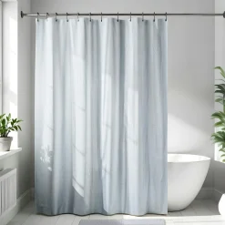 TENDANCE Rideau de douche en microfibre (180 x 200 cm) Gauffré Gris clair Best