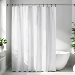 TENDANCE Rideau de douche en microfibre (180 x 200 cm) Gauffré Blanc Online