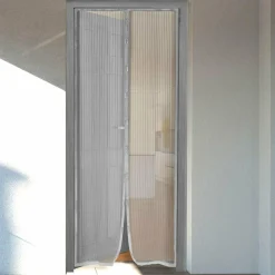 LUANCE Rideau de porte Moustiquaire (100 x H220 cm) Aimanté Gris Sale