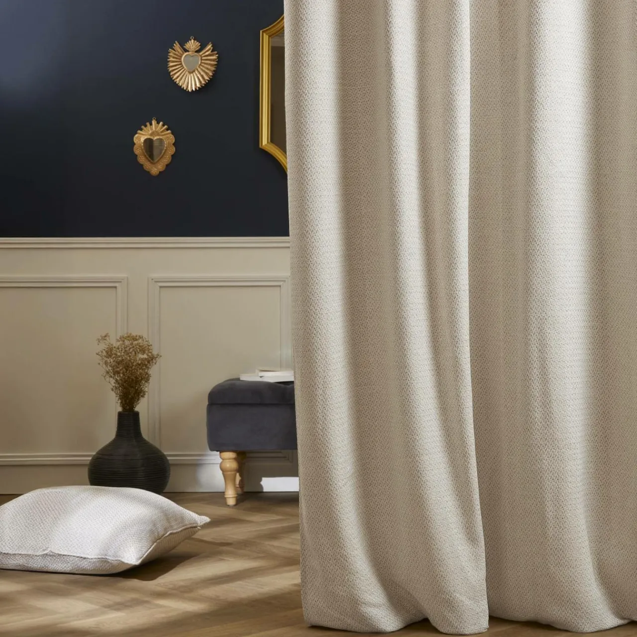 EMINZA Rideau effet chiné (140 x 240 cm) James sable Beige Online