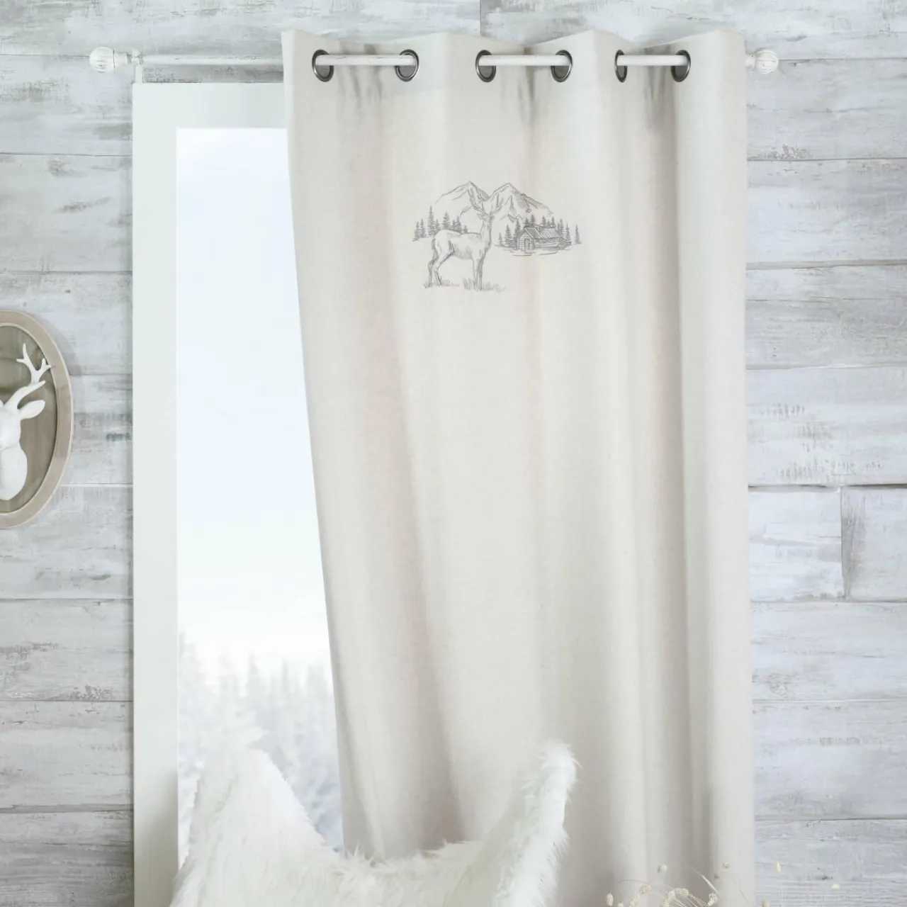 STOF Rideau effet laine (135 x 260 cm) Planay Ecru Hot