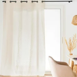 douceur d'intu017drieur Rideau effet lin tissé (140 x 260 cm) Logan Ecru Best