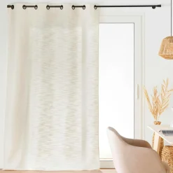 douceur d'intu017drieur Rideau effet lin tissé (140 x 260 cm) Nando Ecru Sale