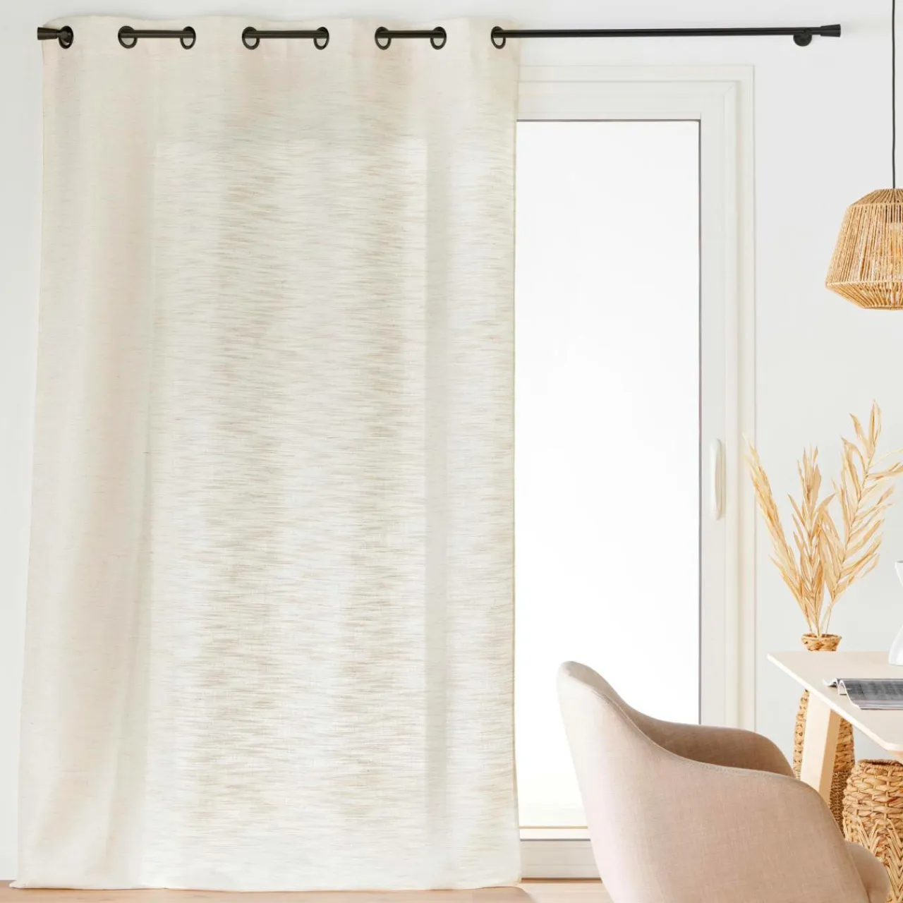 douceur d'intu017drieur Rideau effet lin tissé (140 x 260 cm) Nando Ecru Sale