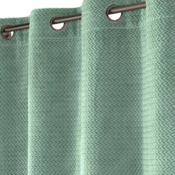 douceur d'intu017drieur Rideau flanelle relief (140 x 240 cm) Flanela Vert kaki Discount