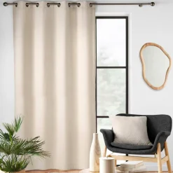 douceur d'intu017drieur Rideau flanelle relief (140 x 260 cm) Java Ecru