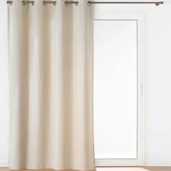 douceur d'intu017drieur Rideau flanelle relief (140 x 260 cm) Java Ecru