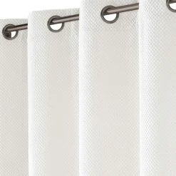 douceur d'intu017drieur Rideau flanelle relief (140 x 260 cm) Java Blanc Best