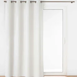 douceur d'intu017drieur Rideau flanelle relief (140 x 260 cm) Java Blanc Best