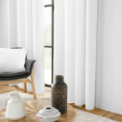 douceur d'intu017drieur Rideau flanelle relief (140 x 260 cm) Java Blanc Best
