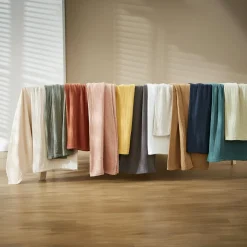 EMINZA Rideau gaze de coton ajustable (140 x max 300 cm) Gaïa Vert romarin Hot