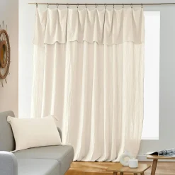 EMINZA Rideau gaze de coton ajustable (280 x max 300 cm) Gaïa pampa Beige Sale