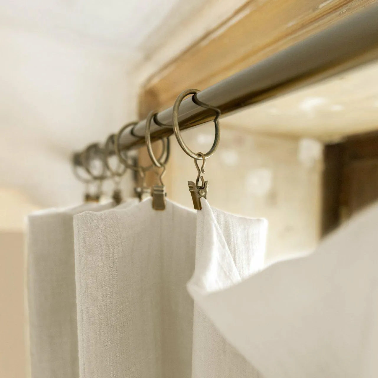 EMINZA Rideau gaze de coton ajustable (180 x max 300 cm) Gaïa pampa Beige Sale