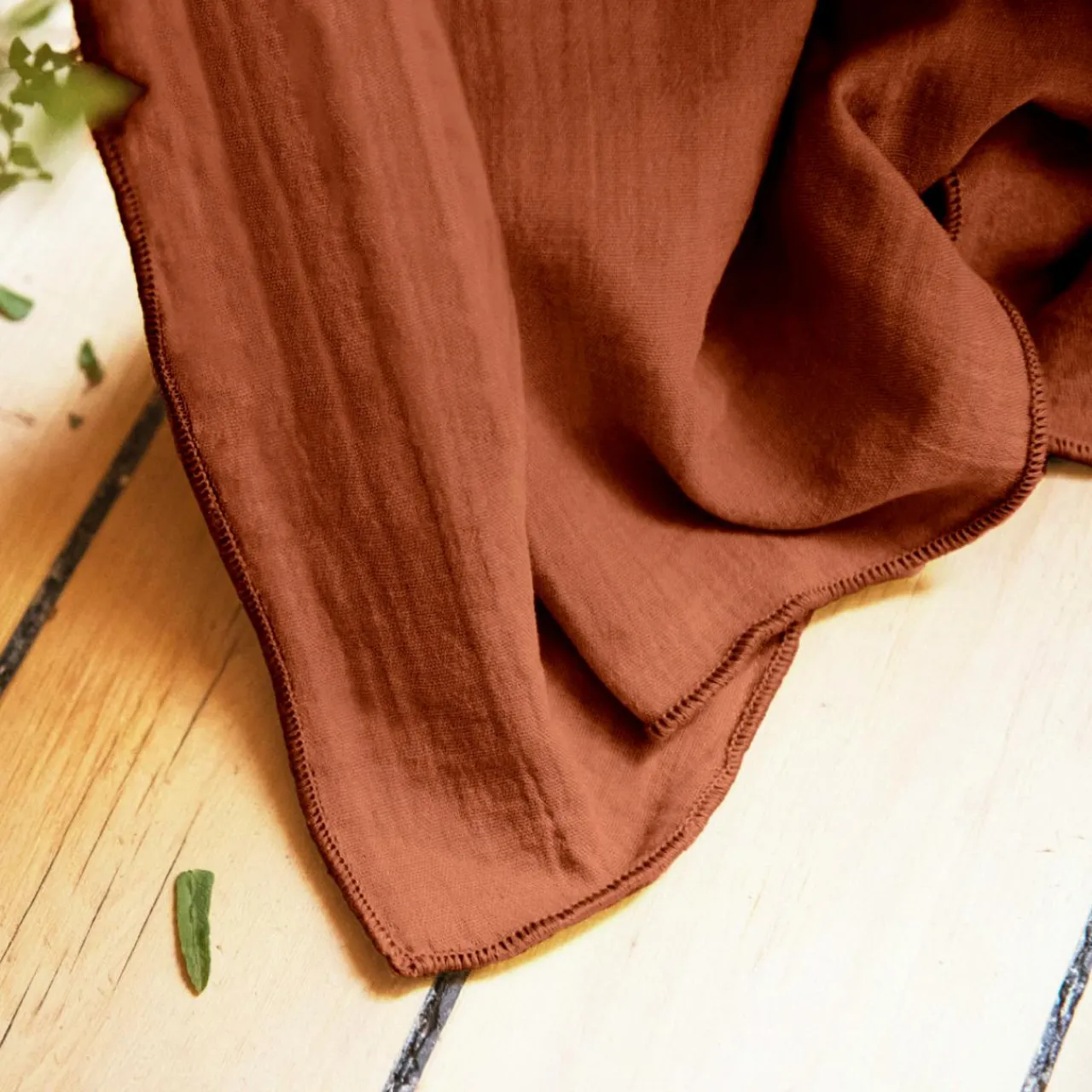 EMINZA Rideau gaze de coton ajustable (280 x max 300 cm) Gaïa Terracotta Clearance