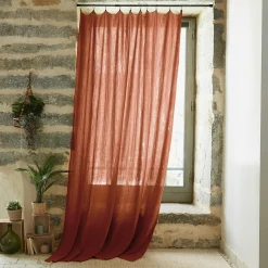 EMINZA Rideau gaze de coton ajustable (180 x max 300 cm) Gaïa Terracotta Online