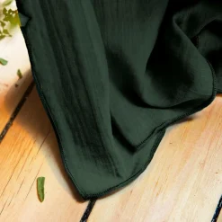 EMINZA Rideau gaze de coton ajustable (140 x 300 cm) Gaïa Vert sapin Outlet