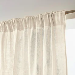EMINZA Rideau gaze de coton galon fronceur (140 x 240 cm) Gaïa pampa Beige Online