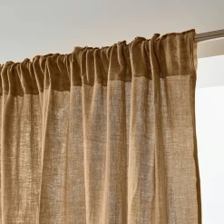 EMINZA Rideau gaze de coton galon fronceur (180 x 240 cm) Gaïa Camel Best