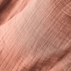 EMINZA Rideau gaze de coton galon fronceur (180 x 240 cm) Gaïa Rose Pêche Sale