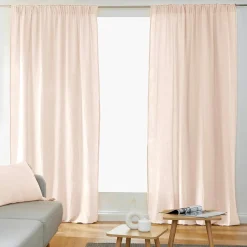 EMINZA Rideau gaze de coton galon fronceur (180 x 240 cm) Gaïa Rose poudré Online