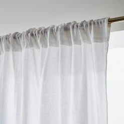 EMINZA Rideau gaze de coton galon fronceur (180 x 240 cm) Gaïa Gris nuage Gris clair Online